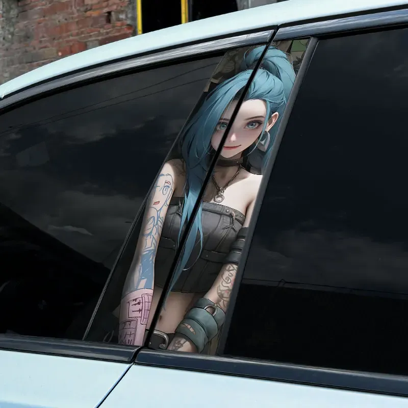 2pcs Jinx-Funny Car Stickers, Automobile B-pillar