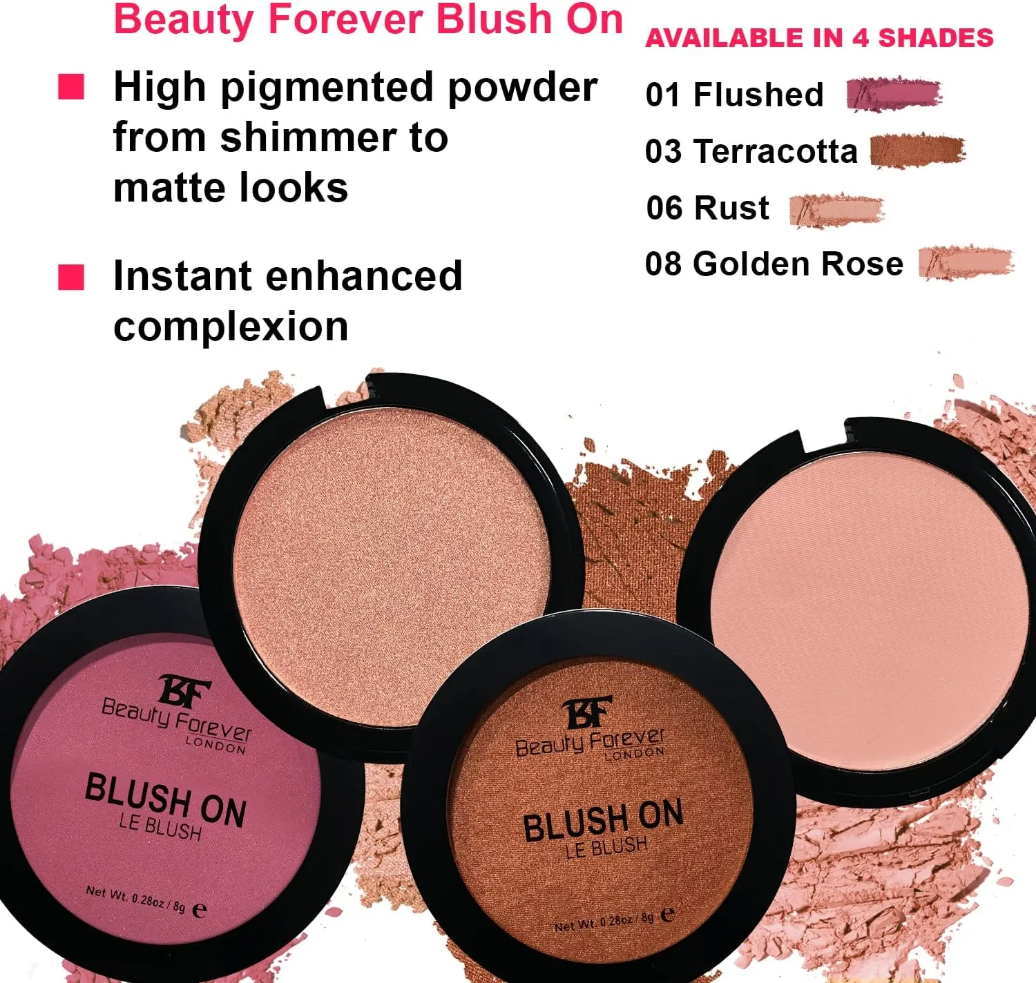 Beauty Forever BF Blush On 08 Golden Rose