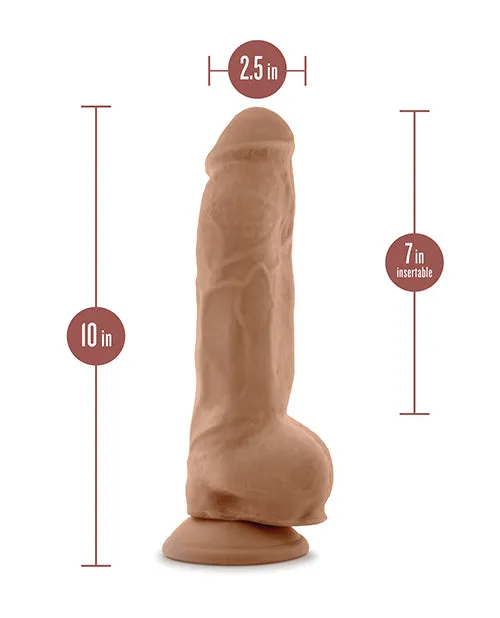 Blush Au Natural 10" Big Boy Realistic Dildo with Balls - Mocha