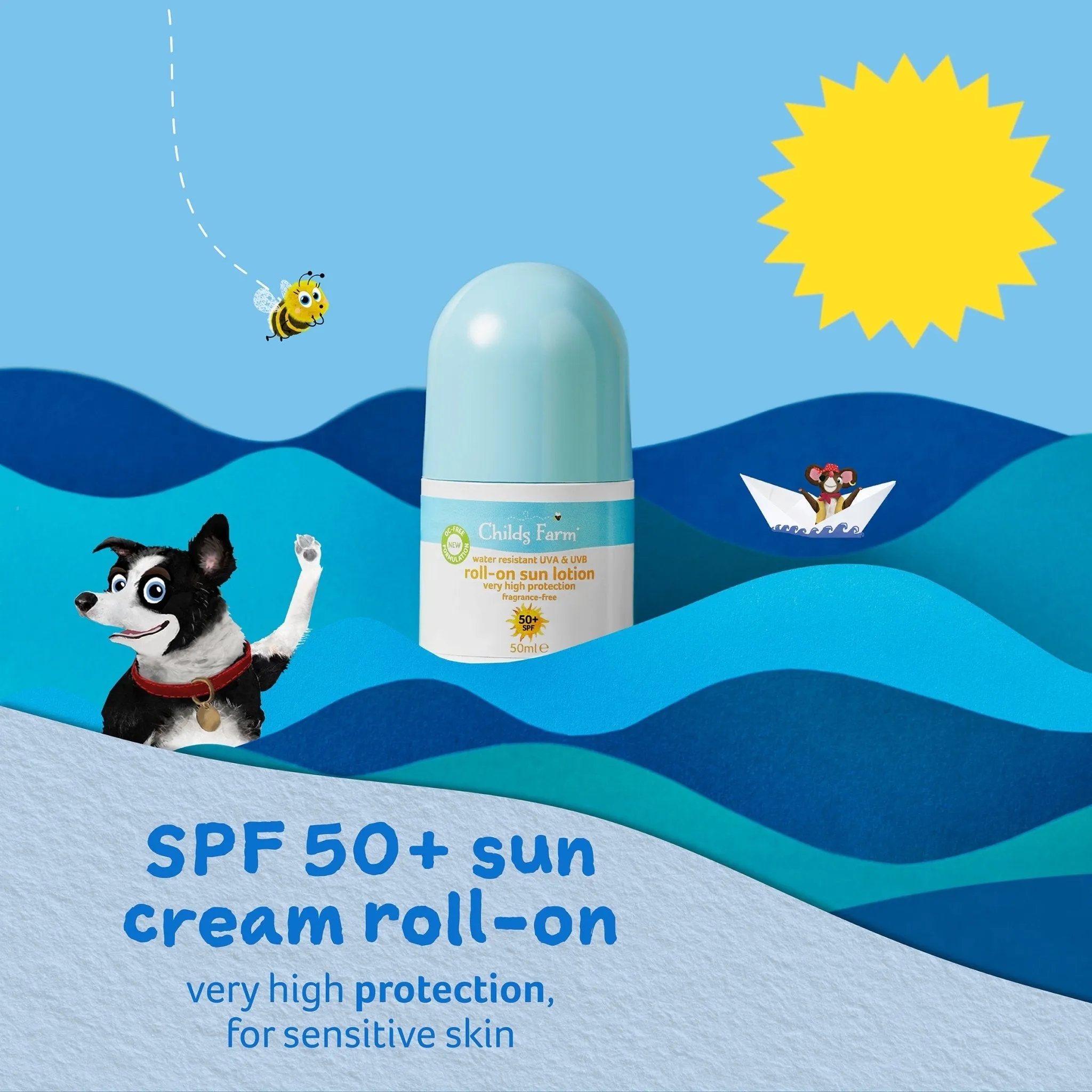Childs Farm 50  SPF roll-on sun lotion fragrance-free