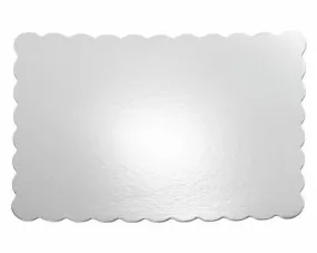 Corrugated Silver Scalloped Cake Board 14x21in