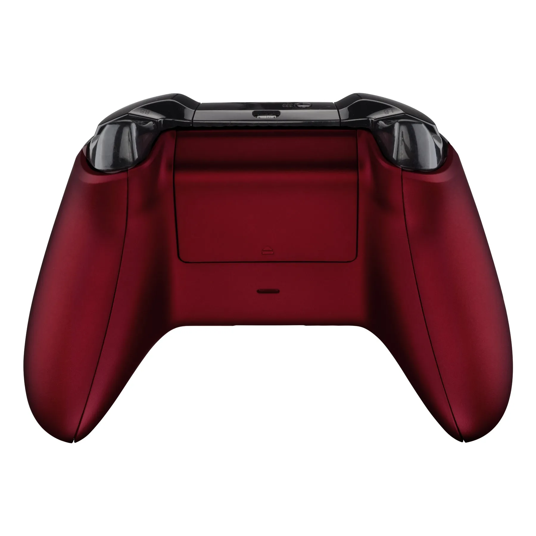 eXtremeRate Scarlet Red Soft Touch Grip Custom Bottom Shell Back Panels for Xbox One S & One X Controller, Replacement Back Shell Side Rails w/ Battery Cover for Xbox One S X Controller Model 1708 - SXOBP01