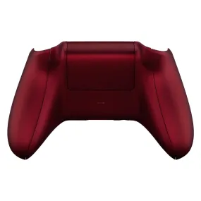 eXtremeRate Scarlet Red Soft Touch Grip Custom Bottom Shell Back Panels for Xbox One S & One X Controller, Replacement Back Shell Side Rails w/ Battery Cover for Xbox One S X Controller Model 1708 - SXOBP01
