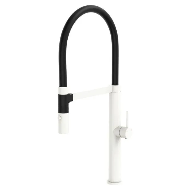Fienza Kaya Pull Down Sink Mixer Matte White Mixed
