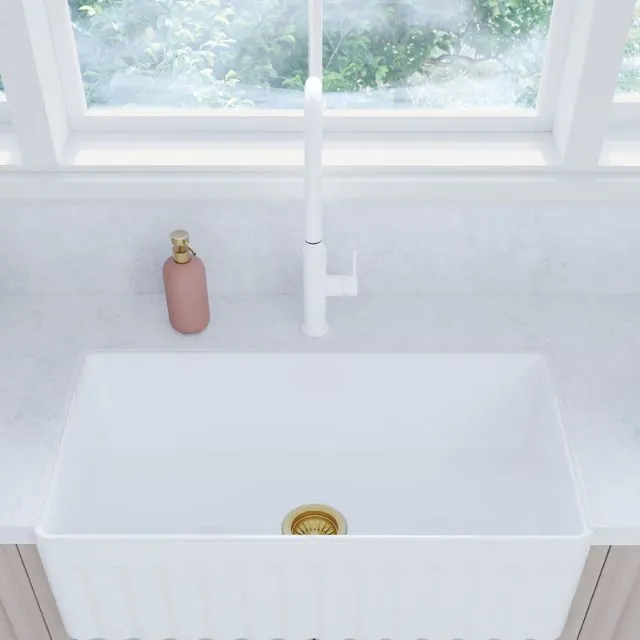 Fienza Kaya Pull Out Sink Mixer Matte White