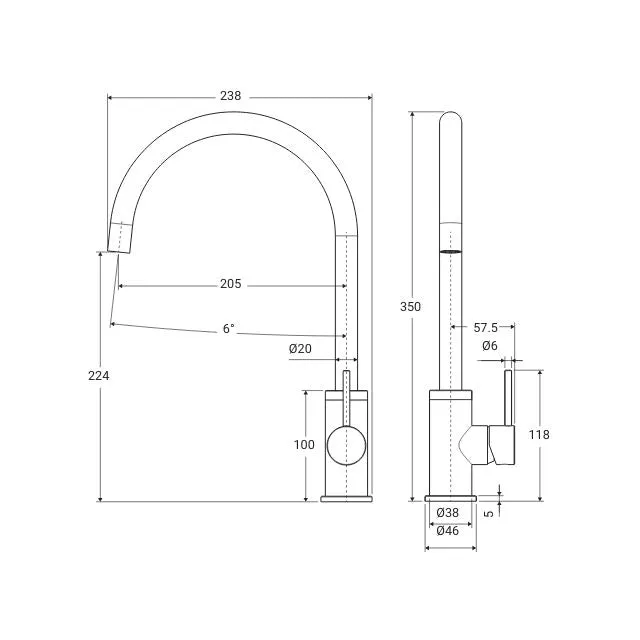 Fienza Kaya Sink Mixer Matte White