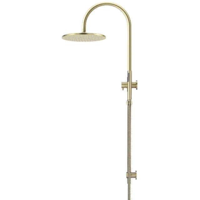 Meir Gooseneck Shower Set with 300mm rose, Single-Function Hand Shower Tiger Bronze