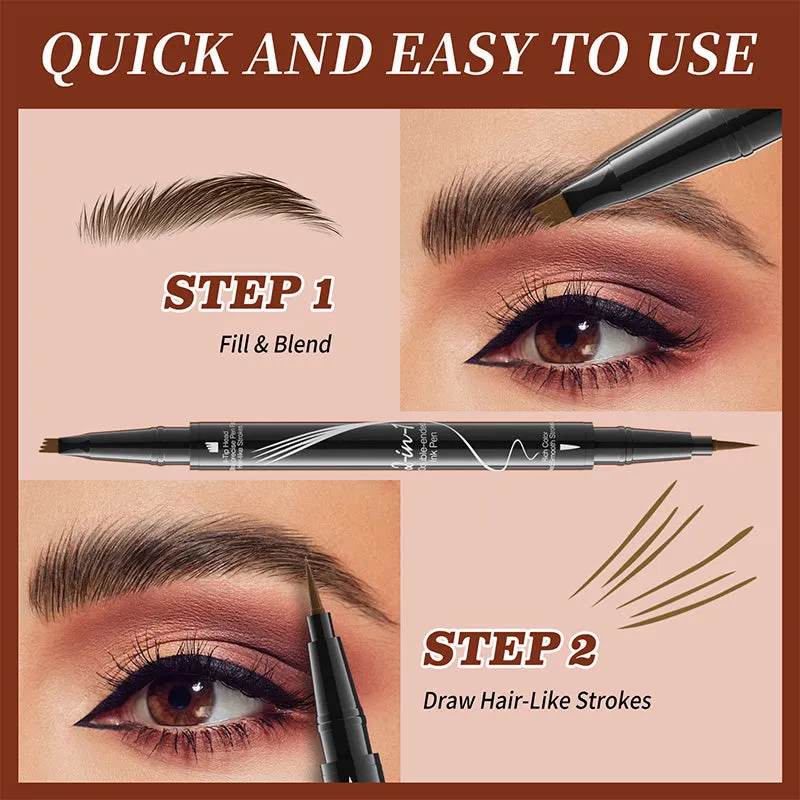 New Forked Dual-ended Liquid Eyebrow Pencil