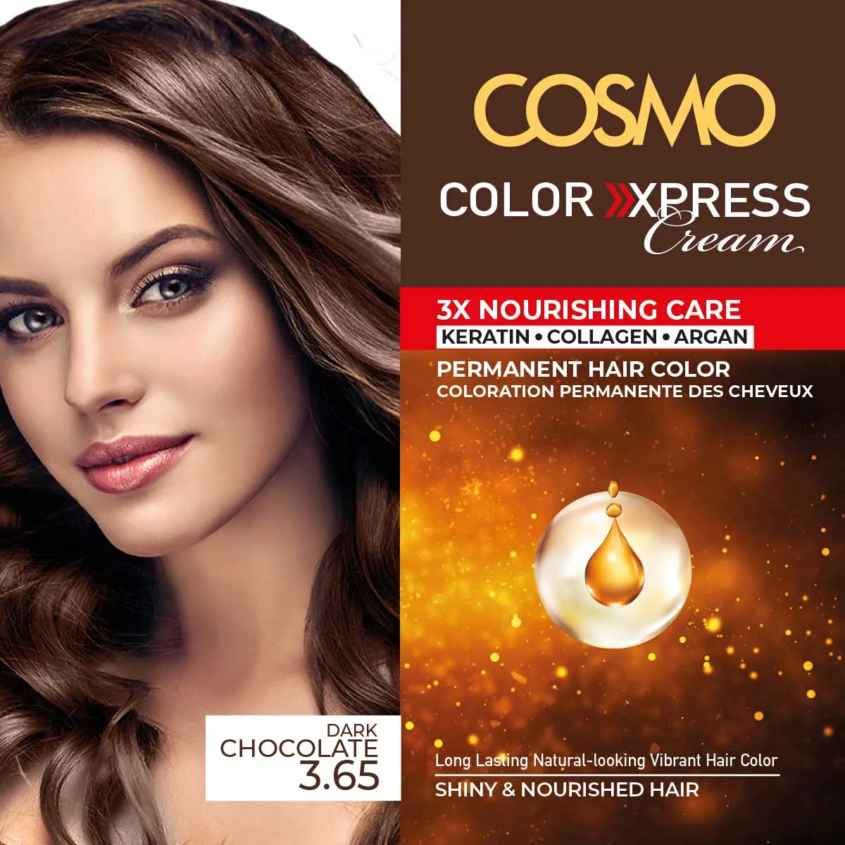PERMANENT HAIR COLOR COOL 3.65 DARK CHOCOLATE