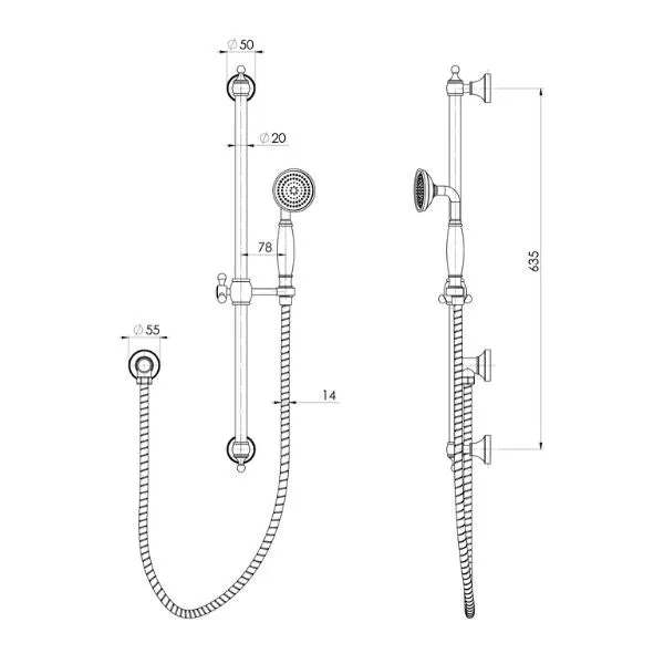 Phoenix Cromford Rail Shower Matte Black