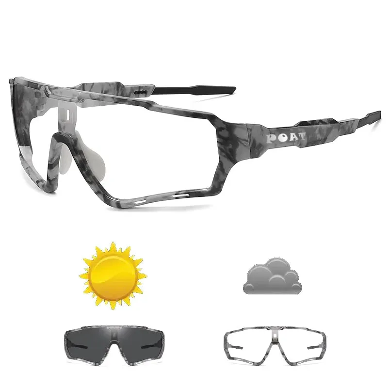 POAT Brand New Style Photochromic Sunglasses Sports Men Women MTB Bike Bicycle Eyewear Cycling Fishing Running Glasses