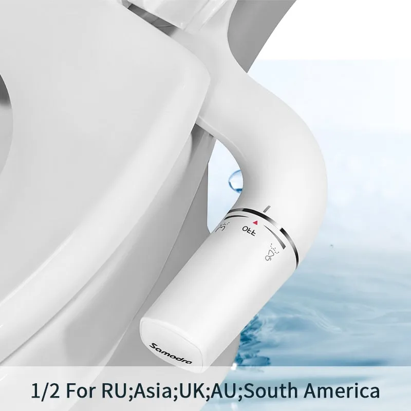 SAMODRA Right/Left Hand Toitet Bidet Sprayer Non-Electric Dual Nozzle Bidet Toilet Seat Hygienic Shower For Bathroom Accessories