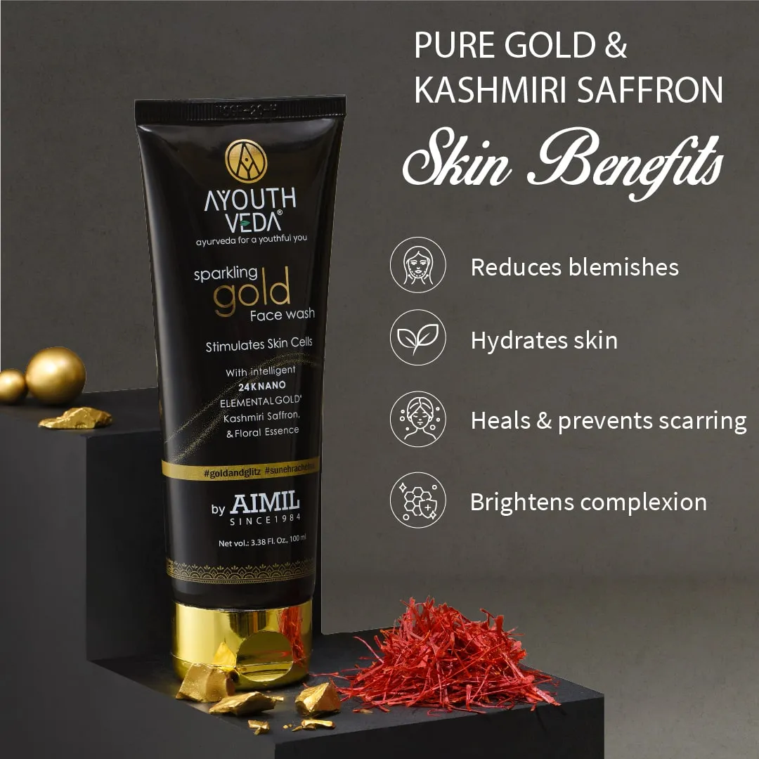 Sparkling Gold Face Wash With 24k Gold & Saffron (Net Qty-100 ml)