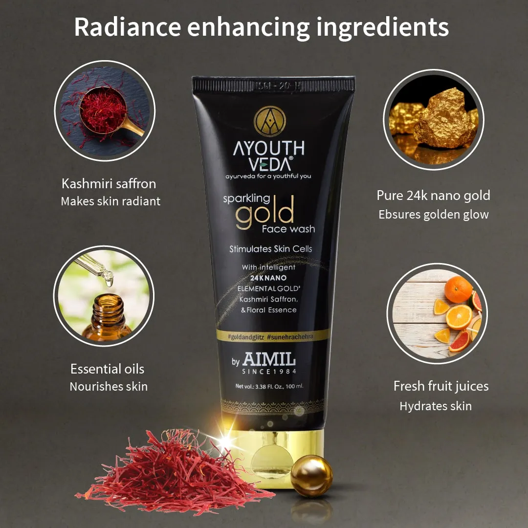 Sparkling Gold Face Wash With 24k Gold & Saffron (Net Qty-100 ml)