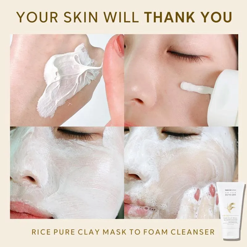 [THANK YOU FARMER] Rice Pure Clay Mask to Foam Cleanser 150ml