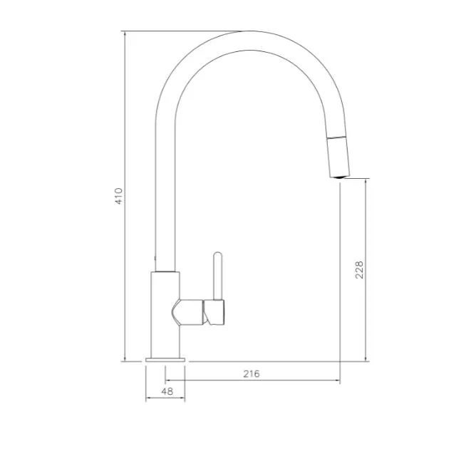 Turner Hastings Naples Pull Out Sink Mixer - Brushed Brass