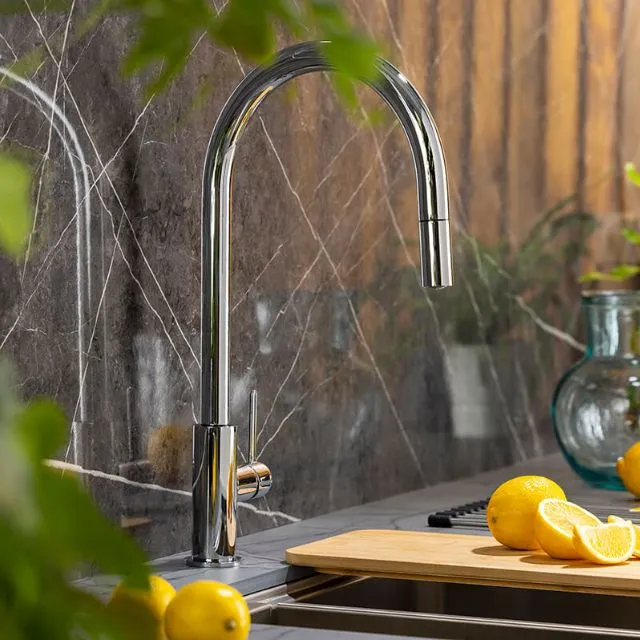 Turner Hastings Naples Pull Out Sink Mixer - Chrome