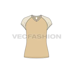 Women's V-neck Raglan Tee