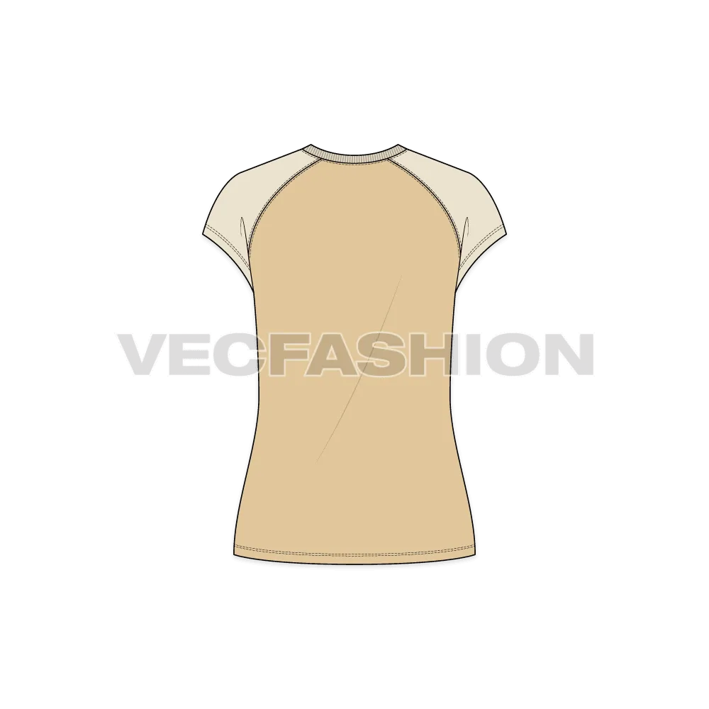 Women's V-neck Raglan Tee