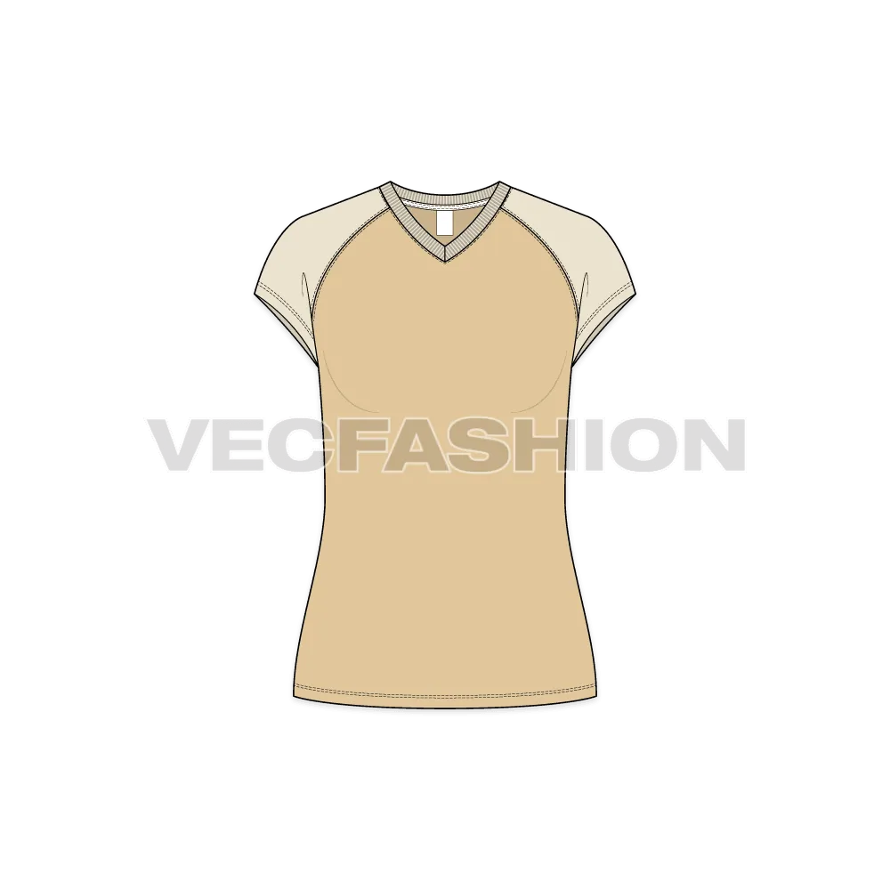 Women's V-neck Raglan Tee